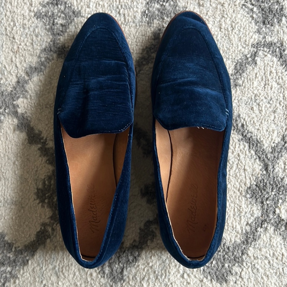 Madewell Women's Blue Velvet Loafers